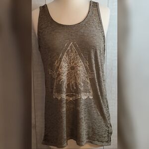 Burnout Tank Top in Army Green